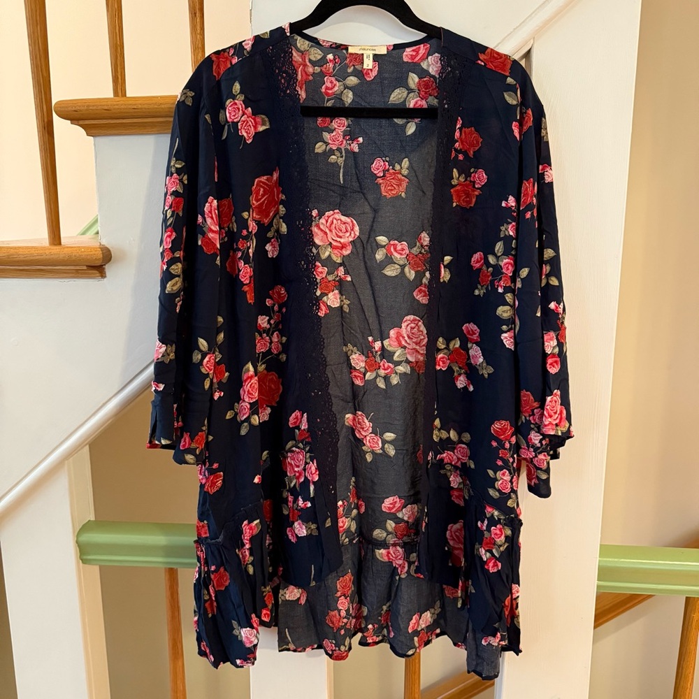 Maurices Floral Kimono Cardigan